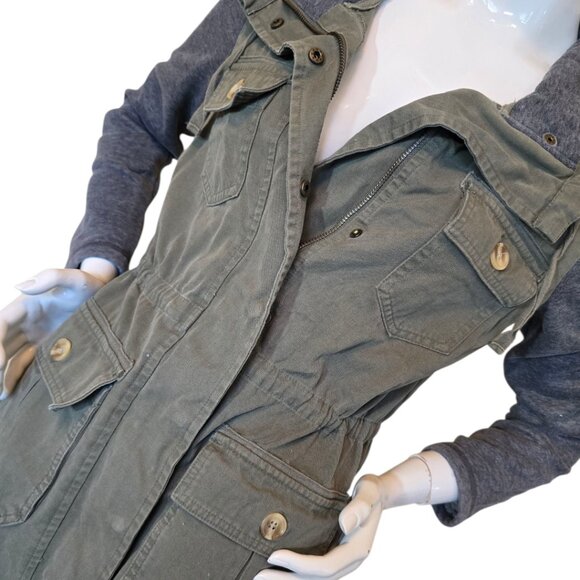 O'NEILL Olive Green Cargo Jacket Military Style sz M - Picture 3 of 9